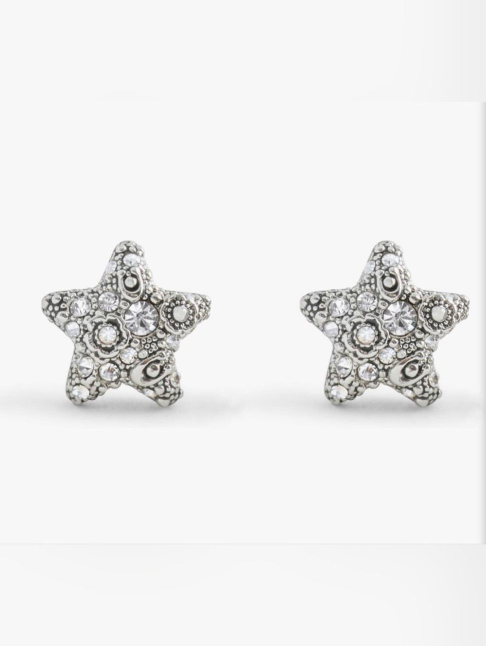 Coach Star Tea Rose Earrings - NWT - Brass/Titanium/Crystal